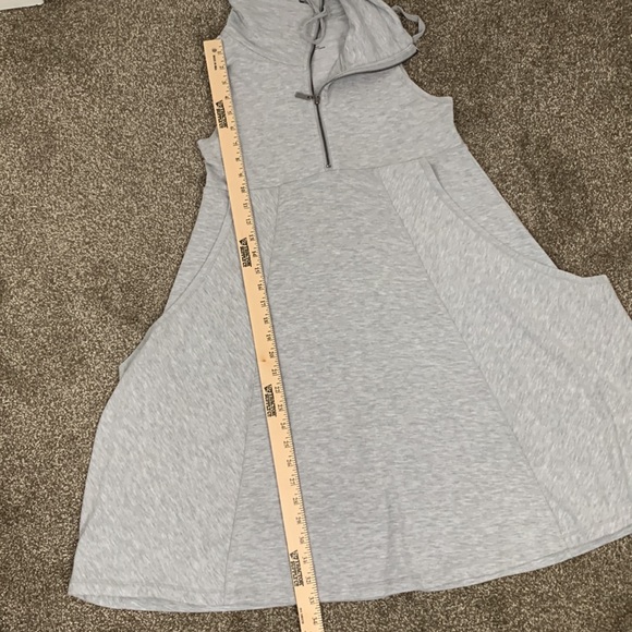 Dakini Grey Fabric Midi Dress Slouchy Pockets Sz M Zipper Neckline Sleev… - Picture 11 of 12